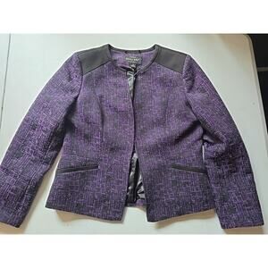 Mary Kay Twinhill Womens‎ 8P Purple Sales Executive Blazer Jacket Collarless